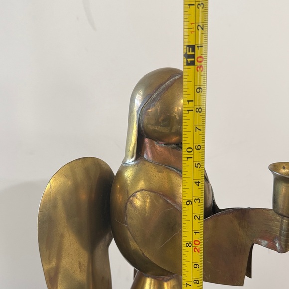 Brass Angel Candleholder Vintage Christmas Decor - Picture 7 of 9